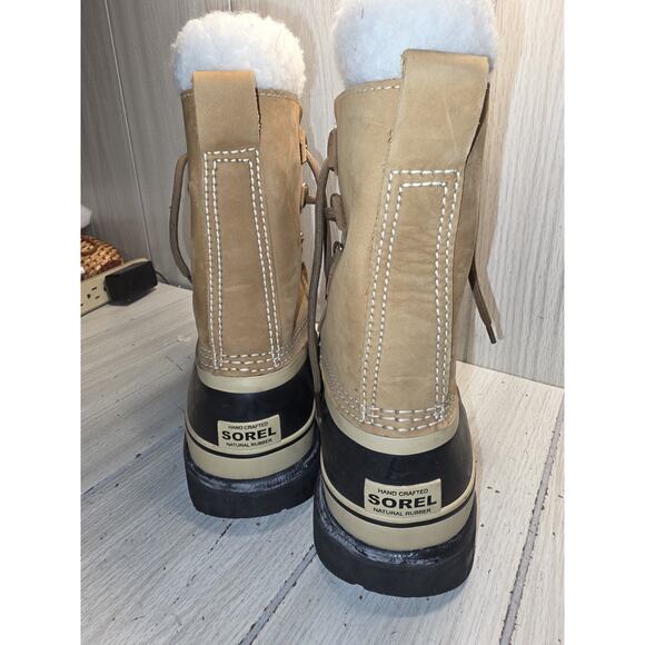 Sorel Boots Caribou Womens 8 Winter Snow Rain Work Sherpa Lined Leather READ - Picture 8 of 12